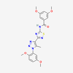 N-{3-[1-(2,5-dimethoxyphenyl)-5-methyl-1H-1,2,3-triazol-4-yl]-1,2,4-thiadiazol-5-yl}-3,5-dimethoxybenzamide