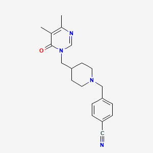 4-({4-[(4,5-Dimethyl-6-oxo-1,6-dihydropyrimidin-1-yl)methyl]piperidin-1-yl}methyl)benzonitrile