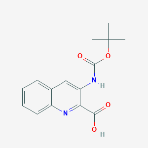 molecular formula C15H16N2O4 B2419467 3-[(2-Methylpropan-2-yl)oxycarbonylamino]quinoline-2-carboxylic acid CAS No. 1280292-30-9