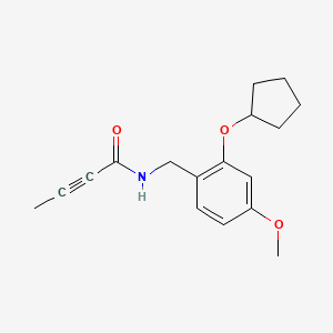 molecular formula C17H21NO3 B2419470 N-[(2-Cyclopentyloxy-4-methoxyphenyl)methyl]but-2-ynamide CAS No. 2411299-55-1