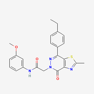 molecular formula C23H22N4O3S B2419476 2-(7-(4-ethylphenyl)-2-methyl-4-oxothiazolo[4,5-d]pyridazin-5(4H)-yl)-N-(3-methoxyphenyl)acetamide CAS No. 941928-04-7