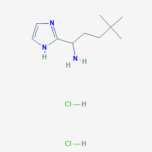 molecular formula C10H21Cl2N3 B2419488 1-(1H-imidazol-2-yl)-4,4-dimethylpentan-1-amine dihydrochloride CAS No. 1803605-81-3