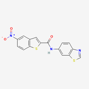 molecular formula C16H9N3O3S2 B2419489 N-(benzo[d]thiazol-6-yl)-5-nitrobenzo[b]thiophene-2-carboxamide CAS No. 899732-68-4