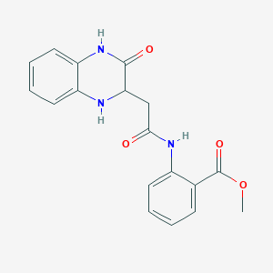 molecular formula C18H17N3O4 B2419492 2-[2-(3-oxo-1,2,4-trihidroquinoxalin-2-il)acetilamino]benzoato de metilo CAS No. 1008579-50-7