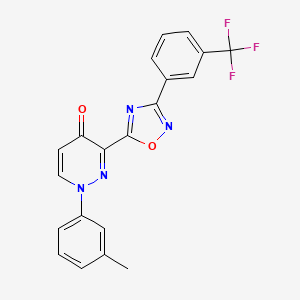 molecular formula C20H13F3N4O2 B2419499 N-[4-(2-ethyl-1H-imidazol-1-yl)benzyl]thiophene-3-carboxamide CAS No. 1251618-87-7