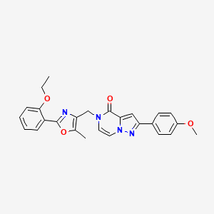 molecular formula C26H24N4O4 B2419510 5-((2-(2-ethoxyphenyl)-5-methyloxazol-4-yl)methyl)-2-(4-methoxyphenyl)pyrazolo[1,5-a]pyrazin-4(5H)-one CAS No. 941950-37-4