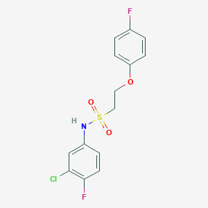 molecular formula C14H12ClF2NO3S B2419511 N-(3-氯-4-氟苯基)-2-(4-氟苯氧基)乙磺酰胺 CAS No. 1351651-83-6