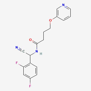 molecular formula C17H15F2N3O2 B2419514 N-[Cyano-(2,4-difluorophenyl)methyl]-4-pyridin-3-yloxybutanamide CAS No. 1385272-76-3