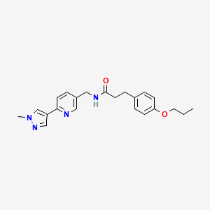 molecular formula C22H26N4O2 B2419515 N-((6-(1-methyl-1H-pyrazol-4-yl)pyridin-3-yl)methyl)-3-(4-propoxyphenyl)propanamide CAS No. 2034467-49-5