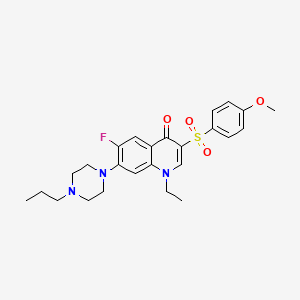 molecular formula C25H30FN3O4S B2419516 1-乙基-6-氟-3-((4-甲氧基苯基)磺酰基)-7-(4-丙基哌嗪-1-基)喹啉-4(1H)-酮 CAS No. 887221-34-3