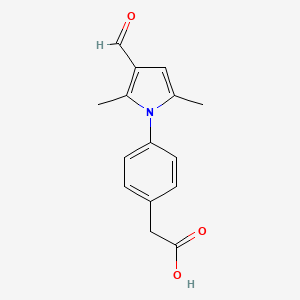 molecular formula C15H15NO3 B2419520 [4-(3-formyl-2,5-dimethyl-1H-pyrrol-1-yl)phenyl]acetic acid CAS No. 928708-25-2