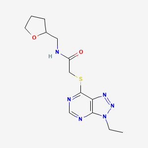 2-((3-ethyl-3H-[1,2,3]triazolo[4,5-d]pyrimidin-7-yl)thio)-N-((tetrahydrofuran-2-yl)methyl)acetamide