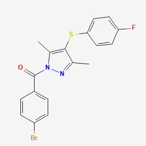 (4-Bromophenyl)-[4-(4-fluorophenyl)sulfanyl-3,5-dimethylpyrazol-1-yl]methanone
