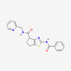 2-benzamido-N-(pyridin-2-ylmethyl)-5,6-dihydro-4H-cyclopenta[d]thiazole-4-carboxamide