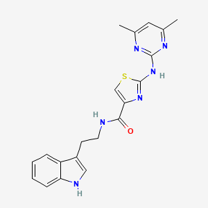 N-(2-(1H-indol-3-yl)ethyl)-2-((4,6-dimethylpyrimidin-2-yl)amino)thiazole-4-carboxamide
