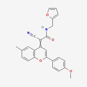 2-cyano-N-[(furan-2-yl)methyl]-2-[2-(4-methoxyphenyl)-6-methyl-4H-chromen-4-ylidene]acetamide