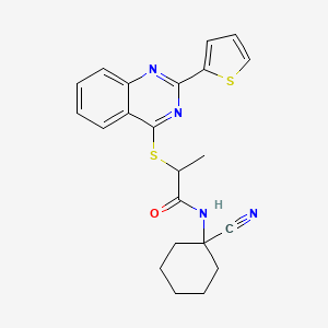 N-(1-cyanocyclohexyl)-2-(2-thiophen-2-ylquinazolin-4-yl)sulfanylpropanamide