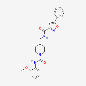 molecular formula C24H26N4O4 B2419551 N-((1-((2-methoxyphenyl)carbamoyl)piperidin-4-yl)methyl)-5-phenylisoxazole-3-carboxamide CAS No. 1235661-03-6