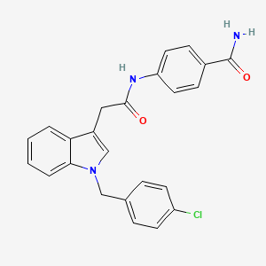 4-(2-(1-(4-chlorobenzyl)-1H-indol-3-yl)acetamido)benzamide