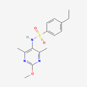 molecular formula C15H19N3O3S B2419557 4-ethyl-N-(2-methoxy-4,6-dimethylpyrimidin-5-yl)benzenesulfonamide CAS No. 2192744-80-0