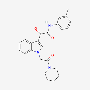 molecular formula C24H25N3O3 B2419562 N-(3-甲基苯基)-2-氧代-2-[1-(2-氧代-2-哌啶-1-基乙基)吲哚-3-基]乙酰胺 CAS No. 872861-51-3