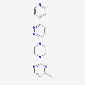 molecular formula C18H19N7 B2419565 3-[4-(4-Methylpyrimidin-2-yl)piperazin-1-yl]-6-pyridin-4-ylpyridazine CAS No. 2380143-77-9