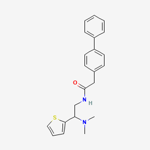 molecular formula C22H24N2OS B2419566 N-[2-(二甲氨基)-2-噻吩-2-基乙基]-2-(4-苯基苯基)乙酰胺 CAS No. 849821-44-9