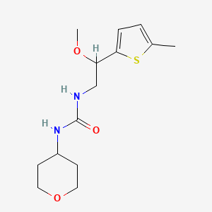 molecular formula C14H22N2O3S B2419569 1-(2-methoxy-2-(5-methylthiophen-2-yl)ethyl)-3-(tetrahydro-2H-pyran-4-yl)urea CAS No. 2034569-54-3