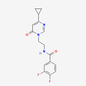 molecular formula C16H15F2N3O2 B2419571 N-(2-(4-cyclopropyl-6-oxopyrimidin-1(6H)-yl)ethyl)-3,4-difluorobenzamide CAS No. 2034511-29-8