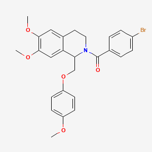 (4-bromophenyl)(6,7-dimethoxy-1-((4-methoxyphenoxy)methyl)-3,4-dihydroisoquinolin-2(1H)-yl)methanone
