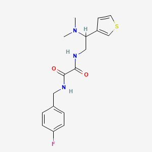 molecular formula C17H20FN3O2S B2419578 N1-(2-(dimethylamino)-2-(thiophen-3-yl)ethyl)-N2-(4-fluorobenzyl)oxalamide CAS No. 946199-85-5