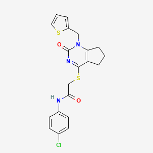 N-(4-chlorophenyl)-2-((2-oxo-1-(thiophen-2-ylmethyl)-2,5,6,7-tetrahydro-1H-cyclopenta[d]pyrimidin-4-yl)thio)acetamide
