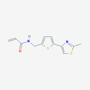 molecular formula C12H12N2OS2 B2419585 N-[[5-(2-Methyl-1,3-thiazol-4-yl)thiophen-2-yl]methyl]prop-2-enamide CAS No. 2305409-89-4