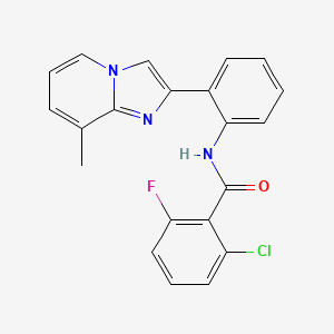 molecular formula C21H15ClFN3O B2419591 2-chloro-6-fluoro-N-(2-(8-methylimidazo[1,2-a]pyridin-2-yl)phenyl)benzamide CAS No. 1798514-88-1