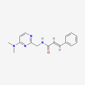 molecular formula C16H18N4O B2419595 N-((4-(二甲氨基)嘧啶-2-基)甲基)肉桂酰胺 CAS No. 1798405-66-9