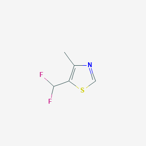 molecular formula C5H5F2NS B2419596 5-Difluoromethyl-4-methyl-thiazole stabilized over potassium carbonate CAS No. 1965305-15-0