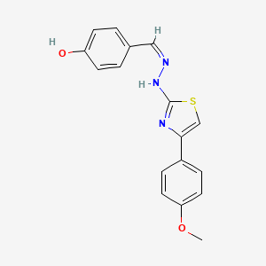 4-((Z)-((E)-(4-(4-methoxyphenyl)thiazol-2(3H)-ylidene)hydrazono)methyl)phenol