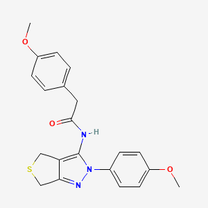 molecular formula C21H21N3O3S B2419600 2-(4-methoxyphenyl)-N-[2-(4-methoxyphenyl)-4,6-dihydrothieno[3,4-c]pyrazol-3-yl]acetamide CAS No. 392288-48-1