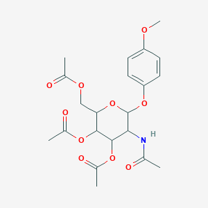 [3,4-Bis(acetyloxy)-5-acetamido-6-(4-methoxyphenoxy)oxan-2-yl]methyl acetate