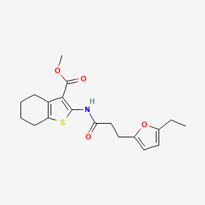 molecular formula C19H23NO4S B2419611 Methyl 2-(3-(5-ethylfuran-2-yl)propanamido)-4,5,6,7-tetrahydrobenzo[b]thiophene-3-carboxylate CAS No. 708996-18-3