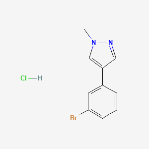 molecular formula C10H10BrClN2 B2419613 4-(3-Bromophenyl)-1-methylpyrazole;hydrochloride CAS No. 2248321-37-9