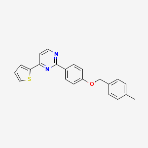 molecular formula C22H18N2OS B2419635 2-{4-[(4-Methylbenzyl)oxy]phenyl}-4-(2-thienyl)pyrimidine CAS No. 477862-32-1