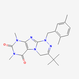 molecular formula C22H28N6O2 B2419636 3-(tert-butyl)-1-(2,5-dimethylbenzyl)-7,9-dimethyl-7,9-dihydro-[1,2,4]triazino[3,4-f]purine-6,8(1H,4H)-dione CAS No. 898443-00-0