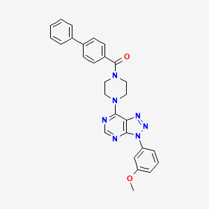 molecular formula C28H25N7O2 B2419645 [1,1'-联苯]-4-基(4-(3-(3-甲氧基苯基)-3H-[1,2,3]三唑并[4,5-d]嘧啶-7-基)哌嗪-1-基)甲苯酮 CAS No. 920184-71-0