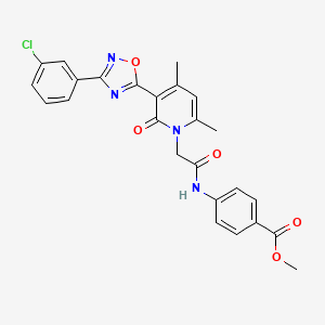 molecular formula C25H21ClN4O5 B2419649 4-({[3-[3-(3-氯苯基)-1,2,4-恶二唑-5-基]-4,6-二甲基-2-氧代吡啶-1(2H)-基]乙酰}氨基)苯甲酸甲酯 CAS No. 946294-93-5