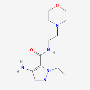 molecular formula C12H21N5O2 B2419656 4-Amino-1-ethyl-N-(2-morpholin-4-ylethyl)-1H-pyrazole-5-carboxamide CAS No. 1498361-19-5