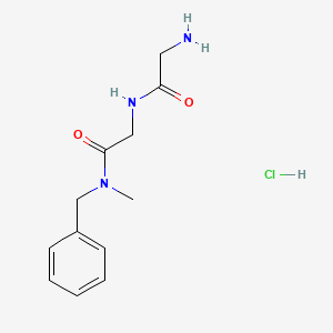 molecular formula C12H18ClN3O2 B2419664 2-(2-aminoacetamido)-N-benzyl-N-methylacetamide hydrochloride CAS No. 1832158-38-9