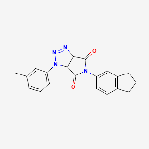 molecular formula C20H18N4O2 B2419670 5-(2,3-二氢-1H-茚-5-基)-1-(3-甲苯基)-3a,6a-二氢吡咯并[3,4-d][1,2,3]三唑-4,6(1H,5H)-二酮 CAS No. 1170972-48-1