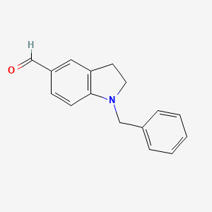 molecular formula C16H15NO B2419677 1-Benzyl-2,3-dihydro-indole-5-carboxaldehyde CAS No. 63263-84-3