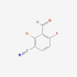 molecular formula C8H3BrFNO B2419682 2-Bromo-4-fluoro-3-formylbenzonitrile CAS No. 2256060-62-3